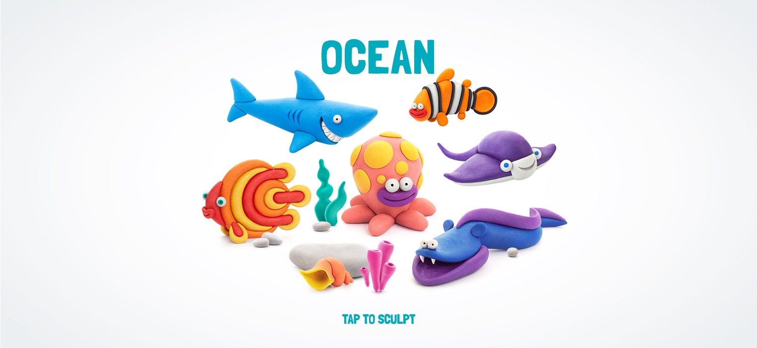 Ocean Creatures Set (Large) by Hey Clay